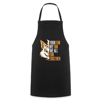 Furry Fandom Fursuits - Cooking Apron - black - Front - AI Model Male 185 dark (185cm)