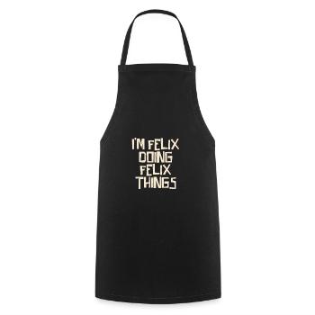 I'm Felix doing Felix things - Cooking Apron - black - Front - AI Model Male 185 dark (185cm)