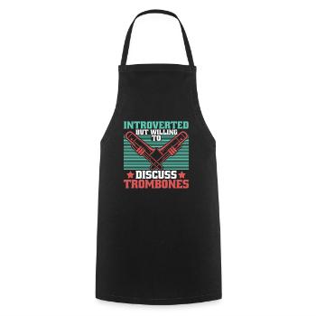 marching band trombone introverts - Cooking Apron - black - Front - AI Model Male 185 dark (185cm)