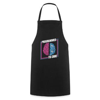 Développeur Coder Programmeur Cerveau - Tablier de cuisine - noir - Devant - AI Model Male 185 dark (185cm)