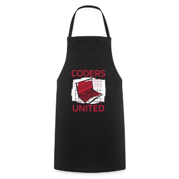 Développeur Coder Programmeur Ordinateur portable - Tablier de cuisine - noir - Devant - AI Model Male 185 dark (185cm)