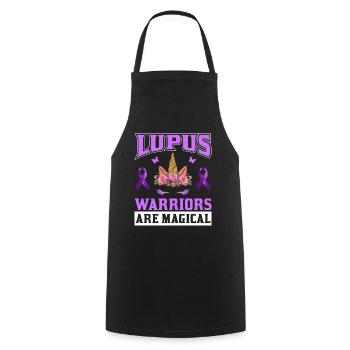 Lupus Bewusstseins Monat - Kochschürze - Schwarz - Vorne - AI Model Male 185 dark (185cm)