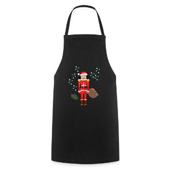 Santa Nutcracker Christmas - Cooking Apron - black - Front - AI Model Male 185 dark (185cm)