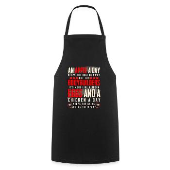 An Apple A Day Keeps The Doctor Away - Cooking Apron - black - Front - AI Model Male 185 dark (185cm)