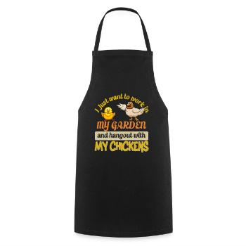 Gardening Chickens Farmer Chickens Lovers Garden - Cooking Apron - black - Front - AI Model Male 185 dark (185cm)