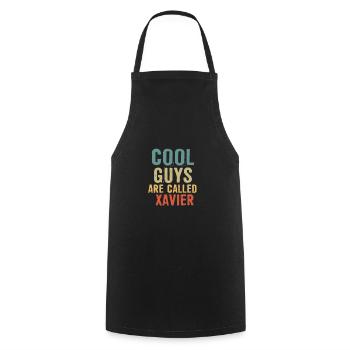 Les mecs cool s’appellent xavier - Tablier de cuisine - noir - Devant - AI Model Male 185 dark (185cm)