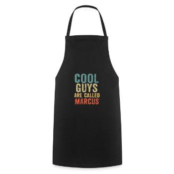 Cool guys are called Marcus - Cooking Apron - black - Front - AI Model Male 185 dark (185cm)