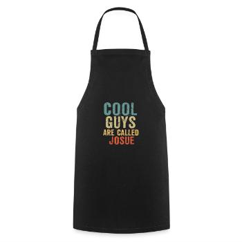Les mecs cool s’appellent josue - Tablier de cuisine - noir - Devant - AI Model Male 185 dark (185cm)