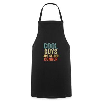 Cool guys are called Conner - Cooking Apron - black - Front - AI Model Male 185 dark (185cm)