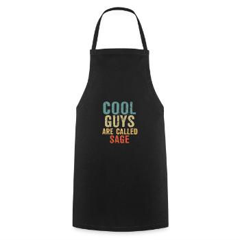 Les gars cool sont appelés sage - Tablier de cuisine - noir - Devant - AI Model Male 185 dark (185cm)