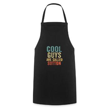 Les mecs cool s’appellent sutton - Tablier de cuisine - noir - Devant - AI Model Male 185 dark (185cm)