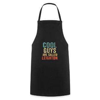 Cool guys are called leighton - Cooking Apron - black - Front - AI Model Male 185 dark (185cm)