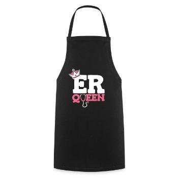 Reine infirmière - Tablier de cuisine - noir - Devant - AI Model Male 185 dark (185cm)