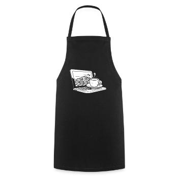 Entwickler Coder Programmierer Kaffee - Kochschürze - Schwarz - Vorne - AI Model Male 185 dark (185cm)