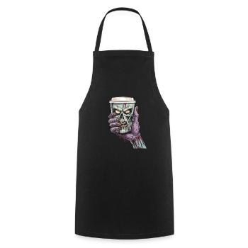 Coffee Cafe Halloween Zombie Hand - Cooking Apron - black - Front - AI Model Male 185 dark (185cm)
