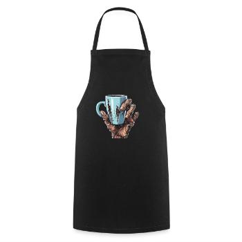 Café Café Halloween Zombie Main - Tablier de cuisine - noir - Devant - AI Model Male 185 dark (185cm)