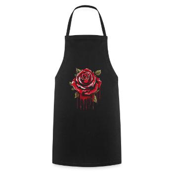 Rose Rouge Goth Cool - Tablier de cuisine - noir - Devant - AI Model Male 185 dark (185cm)