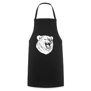 Bear Brown Bear Smiling - Cooking Apron - black - Front - AI Model Male 185 dark (185cm)