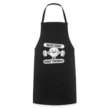 Donut Fitness Funny Donut Gym - Cooking Apron - black - Front - AI Model Male 185 dark (185cm)