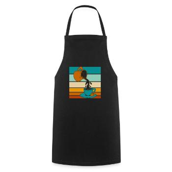 Coffee Cafe - Cooking Apron - black - Front - AI Model Male 185 dark (185cm)