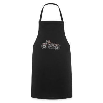 Moto Motard Motard - Tablier de cuisine - noir - Devant - AI Model Male 185 dark (185cm)