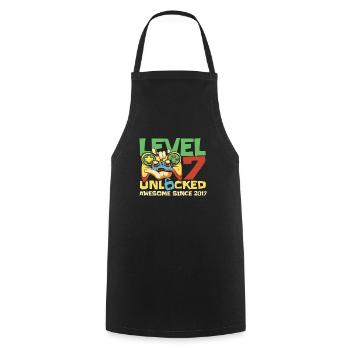 Gaming 7th Birthday 7 Years Gamer - Cooking Apron - black - Front - AI Model Male 185 dark (185cm)