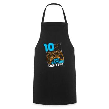 Gaming 10e anniversaire 10 ans Gamer - Tablier de cuisine - noir - Devant - AI Model Male 185 dark (185cm)