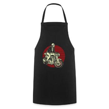 Motorrad Biker Motorbike Skull Motorcycle - Kochschürze - Schwarz - Vorne - AI Model Male 185 dark (185cm)