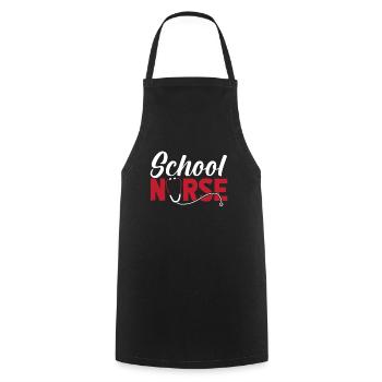 Nurse Teacher School Nurse - Cooking Apron - black - Front - AI Model Male 185 dark (185cm)