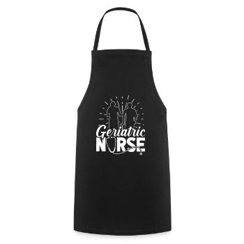 Nurse Old Geriatric Nurse - Cooking Apron - black - Front - AI Model Male 185 dark (185cm)