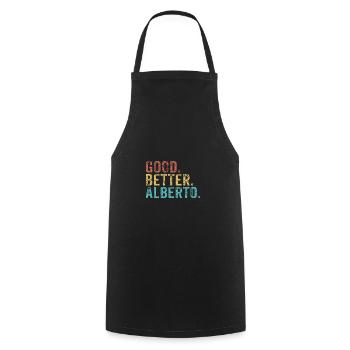 Les mecs cool s’appellent alberto - Tablier de cuisine - noir - Devant - AI Model Male 185 dark (185cm)