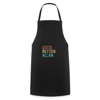 Bien, mieux, Allan - Tablier de cuisine - noir - Devant - AI Model Male 185 dark (185cm)