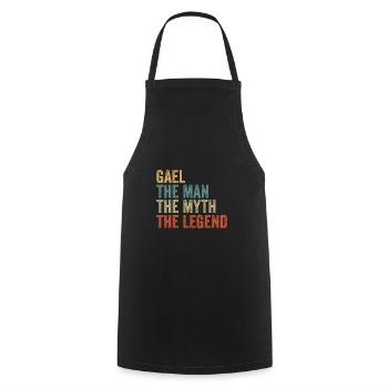 Gaël l’homme, le mythe - Tablier de cuisine - noir - Devant - AI Model Male 185 dark (185cm)