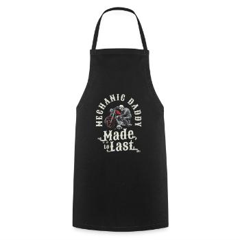 Mécanicien moto squelette fête des pères papa - Tablier de cuisine - noir - Devant - AI Model Male 185 dark (185cm)
