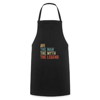 Avi the man the myth - Kochschürze - Schwarz - Vorne - AI Model Male 185 dark (185cm)