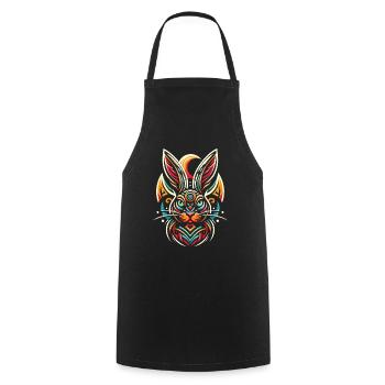 Bunny Rabbit Moon Phases - Cooking Apron - black - Front - AI Model Male 185 dark (185cm)