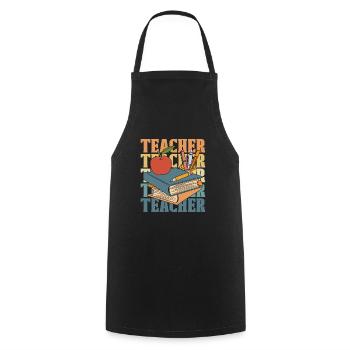 Enseignant Pédagogue - Tablier de cuisine - noir - Devant - AI Model Male 185 dark (185cm)