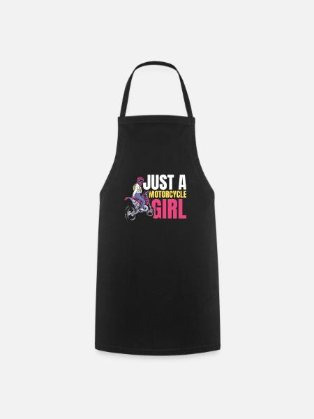 Motorrad Motard Moto Juste Une Moto Fille - Tablier de cuisine - noir