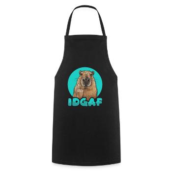 Capybara Wasserschwein Idgaf - Cooking Apron - black - Front - AI Model Male 185 dark (185cm)