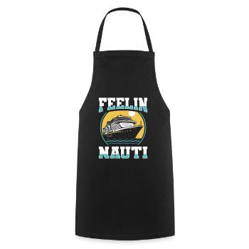 Kreuzfahrt Feeling Nauti - Kochschürze - Schwarz - Vorne - AI Model Male 185 dark (185cm)