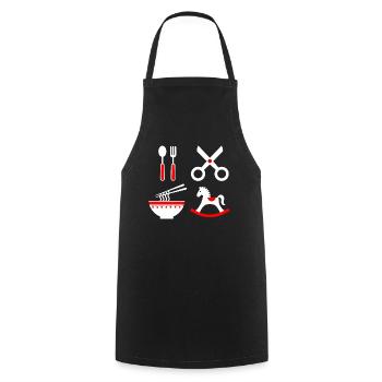Baby with high contrast - Cooking Apron - black - Front - AI Model Male 185 dark (185cm)