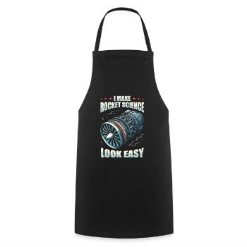 Aerospace Engineer - Cooking Apron - black - Front - AI Model Male 185 dark (185cm)