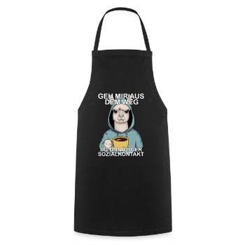 Get out of my way, you unnecessary social contact - Cooking Apron - black - Front - AI Model Male 185 dark (185cm)