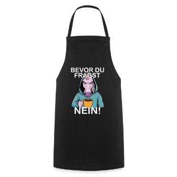 Avant de demander Pas de licorne drôle - Tablier de cuisine - noir - Devant - AI Model Male 185 dark (185cm)