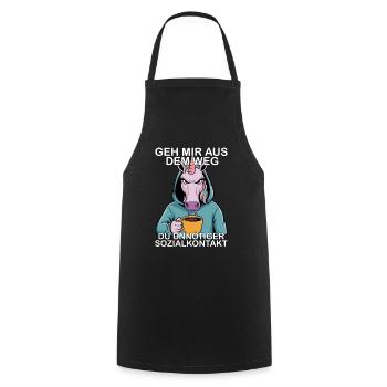 Get out of my way, you unnecessary social contact - Cooking Apron - black - Front - AI Model Male 185 dark (185cm)