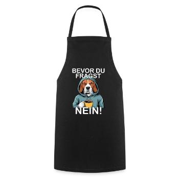 Avant de demander Pas de beagle drôle - Tablier de cuisine - noir - Devant - AI Model Male 185 dark (185cm)