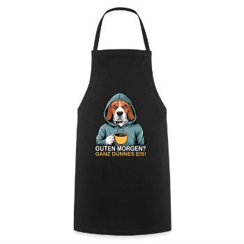 Good morning very thin funny beagle - Cooking Apron - black - Front - AI Model Male 185 dark (185cm)