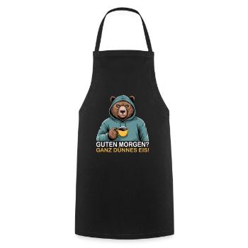 Good Morning Very Thin Grizzly Funny Bear - Cooking Apron - black - Front - AI Model Male 185 dark (185cm)