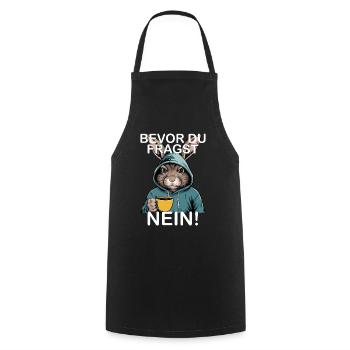 Before You Ask No Funny Rabbit Bunny - Cooking Apron - black - Front - AI Model Male 185 dark (185cm)
