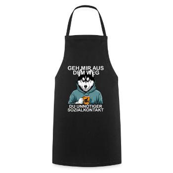 Get out of my way, you unnecessary social contact - Cooking Apron - black - Front - AI Model Male 185 dark (185cm)